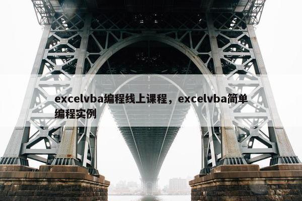 excelvba编程线上课程，excelvba简单编程实例