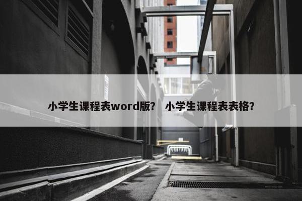 小学生课程表word版？ 小学生课程表表格？