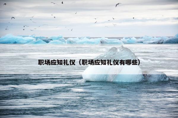 职场应知礼仪（职场应知礼仪有哪些）
