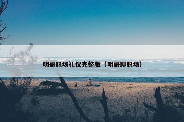明哥职场礼仪完整版（明哥聊职场）