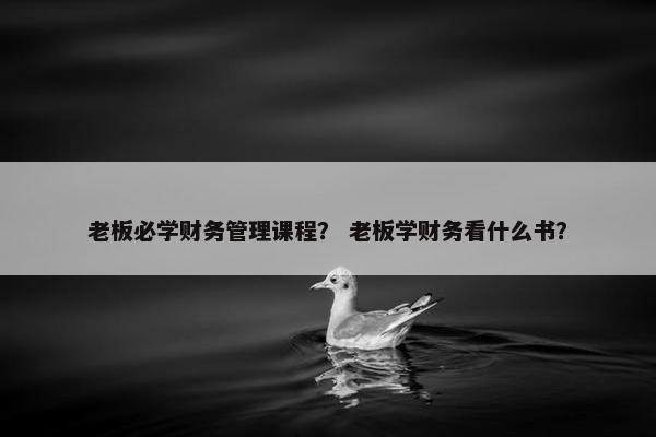 老板必学财务管理课程？ 老板学财务看什么书？