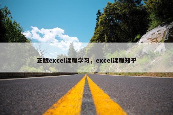 正版excel课程学习，excel课程知乎