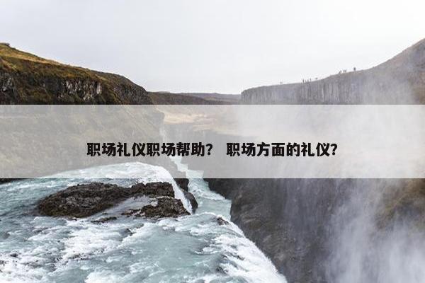 职场礼仪职场帮助？ 职场方面的礼仪？