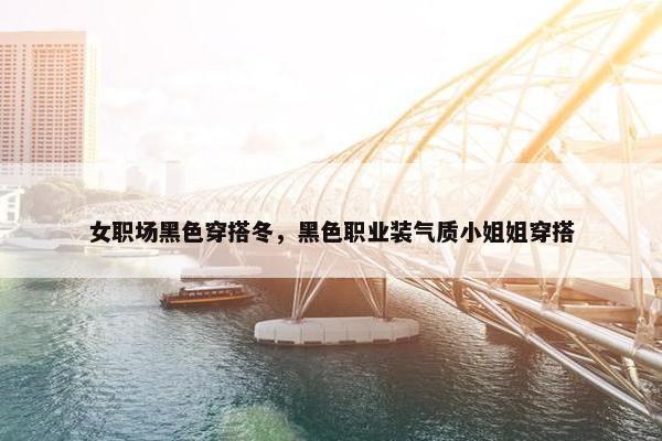 女职场黑色穿搭冬，黑色职业装气质小姐姐穿搭