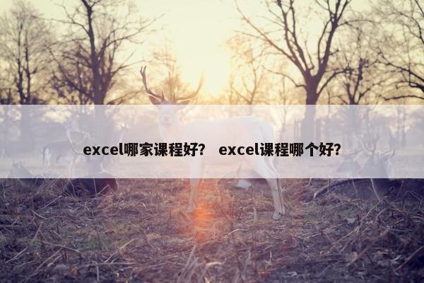 excel哪家课程好？ excel课程哪个好？