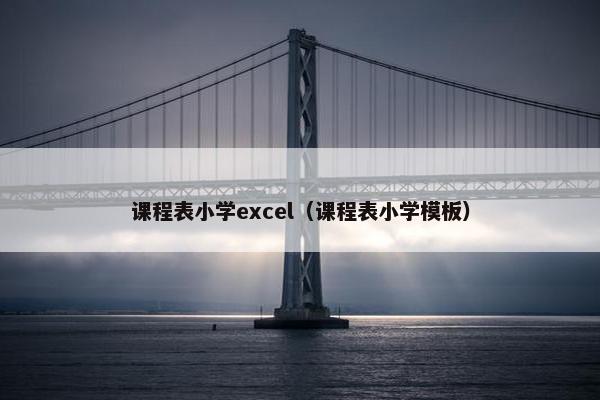 课程表小学excel（课程表小学模板）