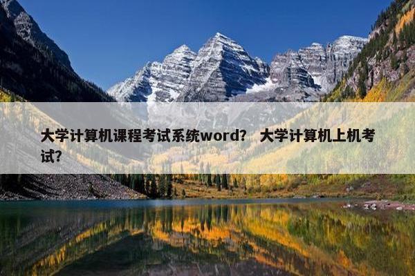大学计算机课程考试系统word？ 大学计算机上机考试？