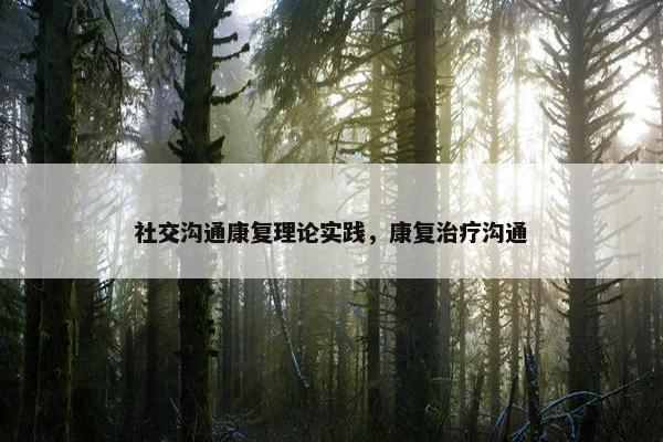 社交沟通康复理论实践，康复治疗沟通