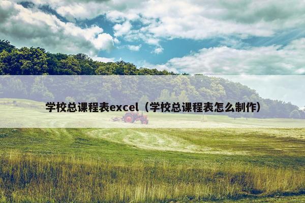 学校总课程表excel（学校总课程表怎么制作）