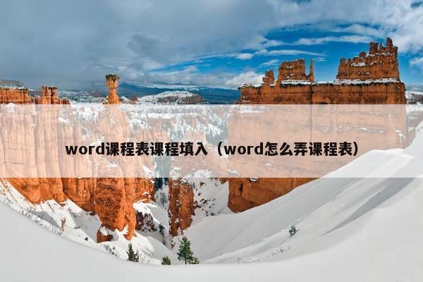 word课程表课程填入（word怎么弄课程表）