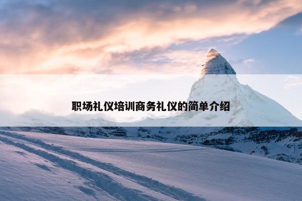 职场礼仪培训商务礼仪的简单介绍
