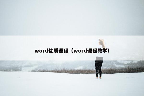 word优质课程（word课程教学）