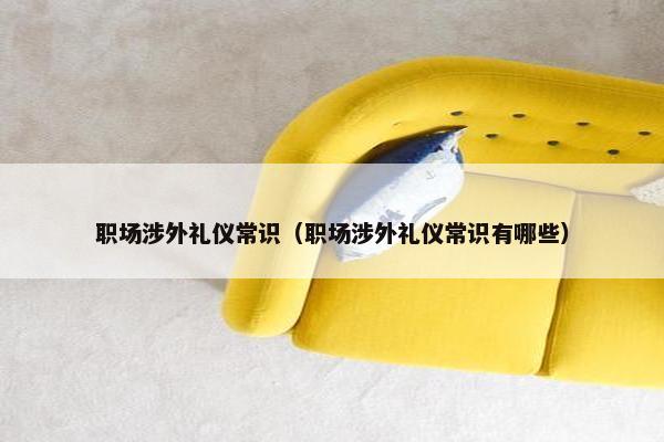 职场涉外礼仪常识（职场涉外礼仪常识有哪些）