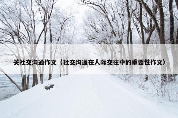 关社交沟通作文（社交沟通在人际交往中的重要性作文）