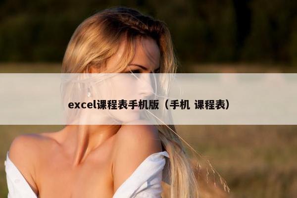 excel课程表手机版（手机 课程表）