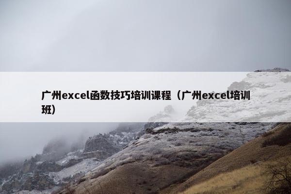 广州excel函数技巧培训课程（广州excel培训班）