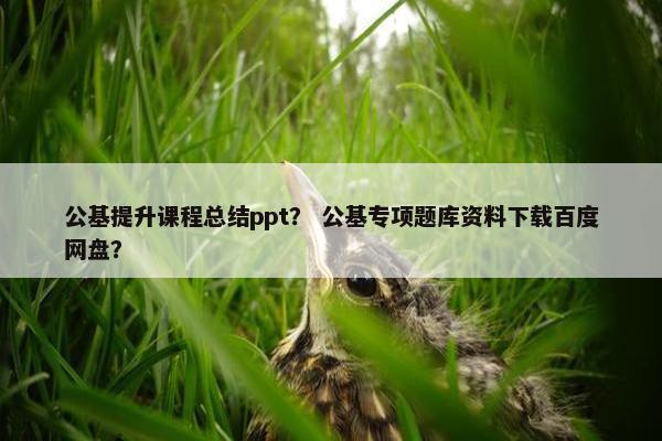 公基提升课程总结ppt？ 公基专项题库资料下载百度网盘？