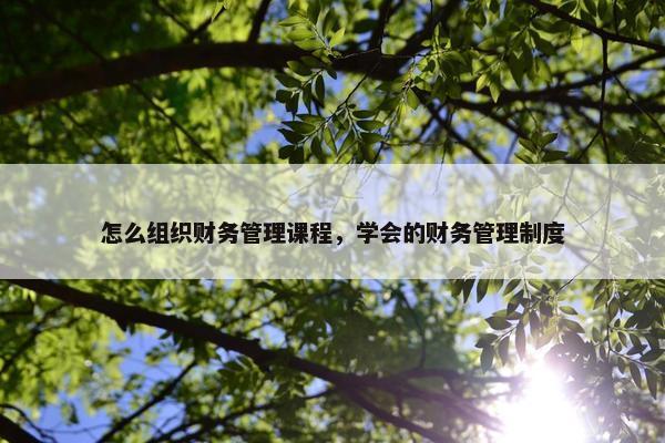 怎么组织财务管理课程，学会的财务管理制度