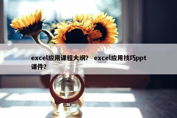 excel应用课程大纲？ excel应用技巧ppt课件？