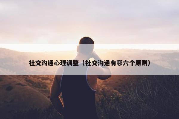 社交沟通心理调整（社交沟通有哪六个原则）