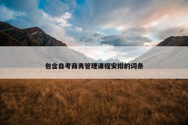 包含自考商务管理课程安排的词条