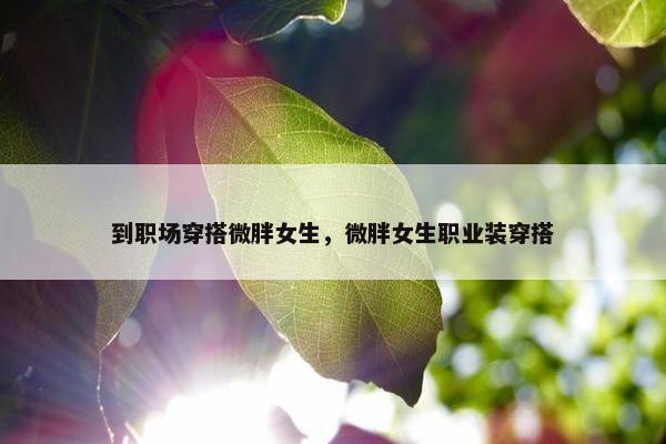 到职场穿搭微胖女生，微胖女生职业装穿搭