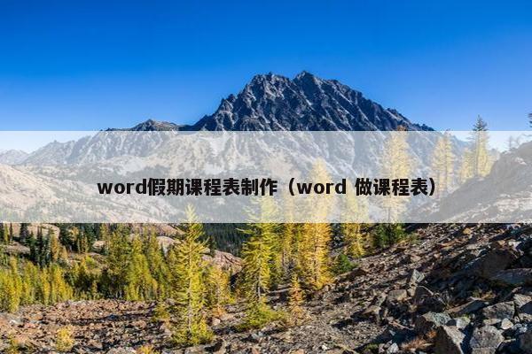 word假期课程表制作（word 做课程表）
