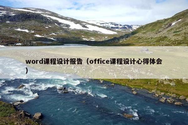 word课程设计报告（office课程设计心得体会）