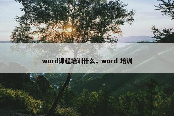 word课程培训什么，word 培训