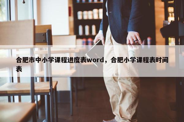 合肥市中小学课程进度表word，合肥小学课程表时间表