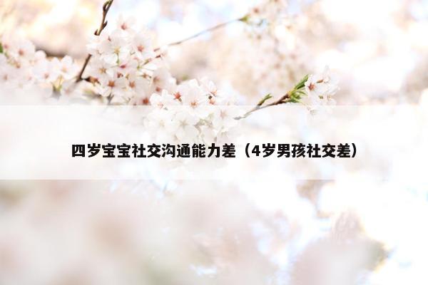 四岁宝宝社交沟通能力差（4岁男孩社交差）