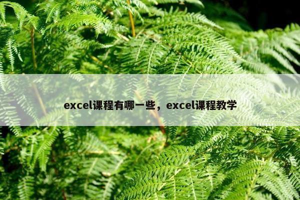 excel课程有哪一些，excel课程教学