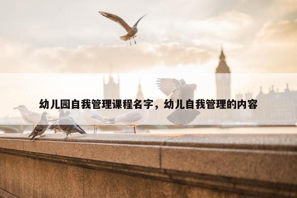 幼儿园自我管理课程名字，幼儿自我管理的内容