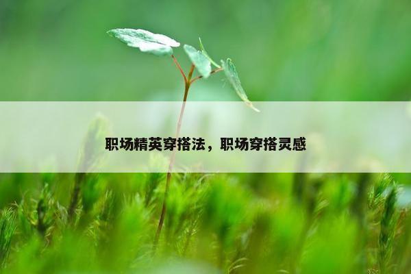 职场精英穿搭法，职场穿搭灵感