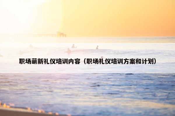 职场萌新礼仪培训内容（职场礼仪培训方案和计划）