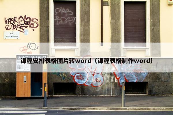 课程安排表格图片转word（课程表格制作word）