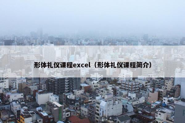 形体礼仪课程excel（形体礼仪课程简介）