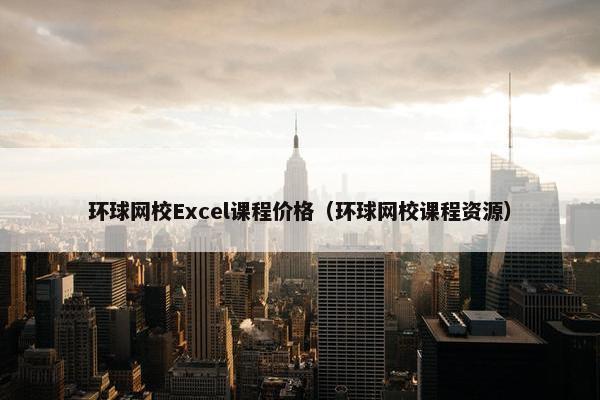 环球网校Excel课程价格（环球网校课程资源）