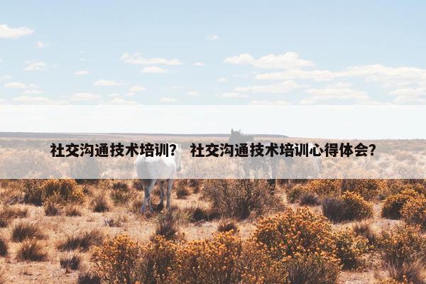 社交沟通技术培训？ 社交沟通技术培训心得体会？