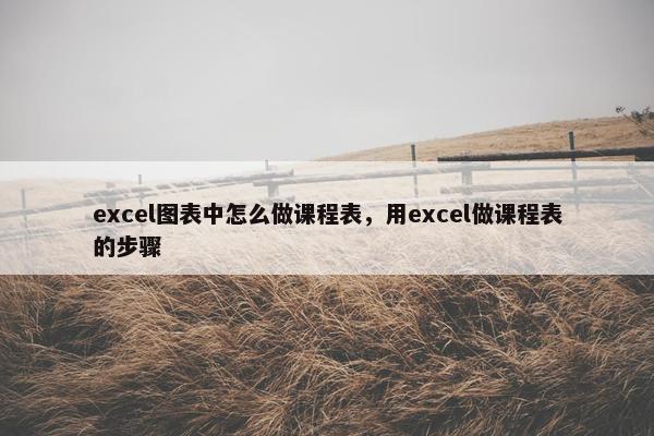 excel图表中怎么做课程表，用excel做课程表的步骤