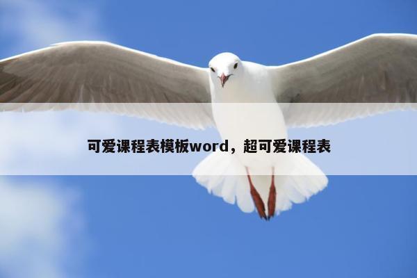 可爱课程表模板word，超可爱课程表