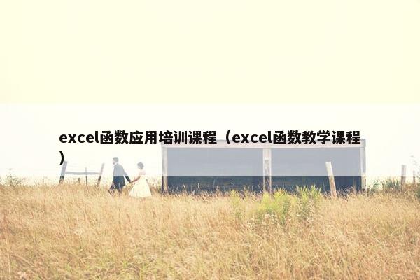 excel函数应用培训课程（excel函数教学课程）
