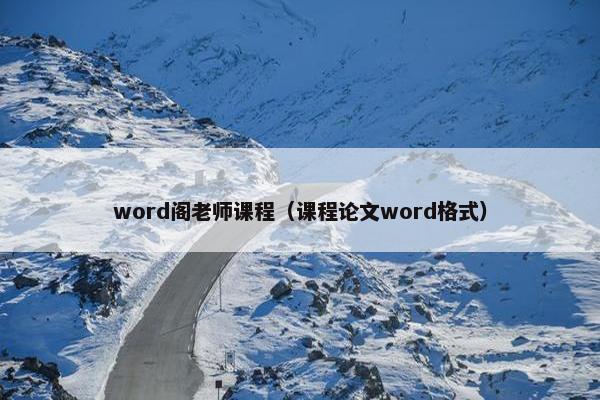 word阁老师课程（课程论文word格式）
