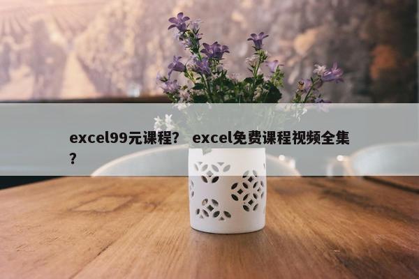 excel99元课程？ excel免费课程视频全集？