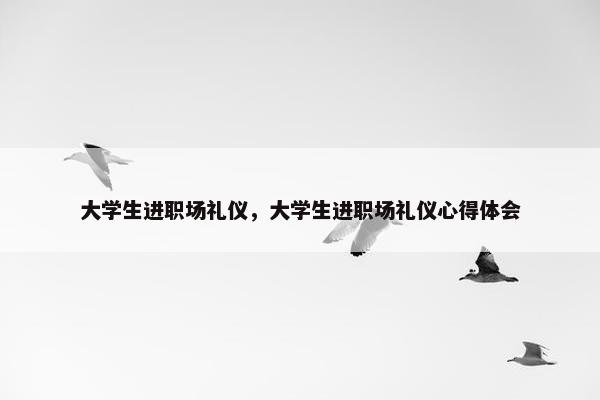 大学生进职场礼仪，大学生进职场礼仪心得体会