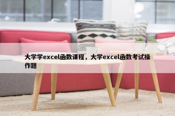 大学学excel函数课程，大学excel函数考试操作题