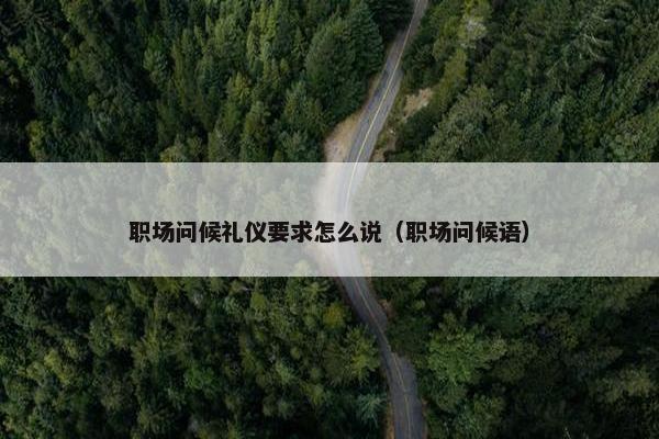 职场问候礼仪要求怎么说（职场问候语）
