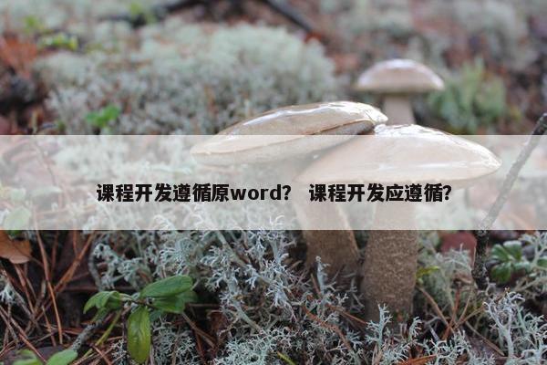 课程开发遵循原word？ 课程开发应遵循？