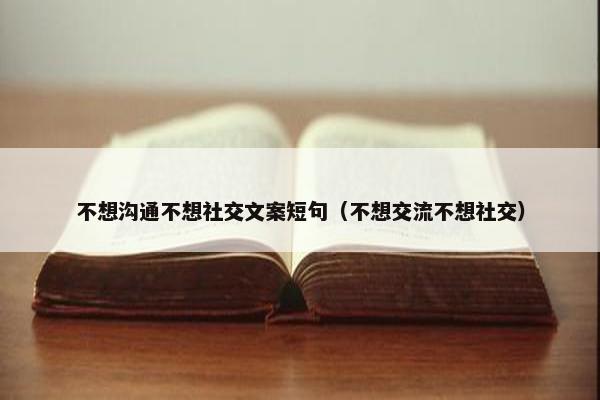 不想沟通不想社交文案短句（不想交流不想社交）