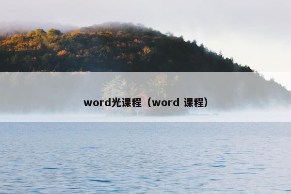 word光课程（word 课程）